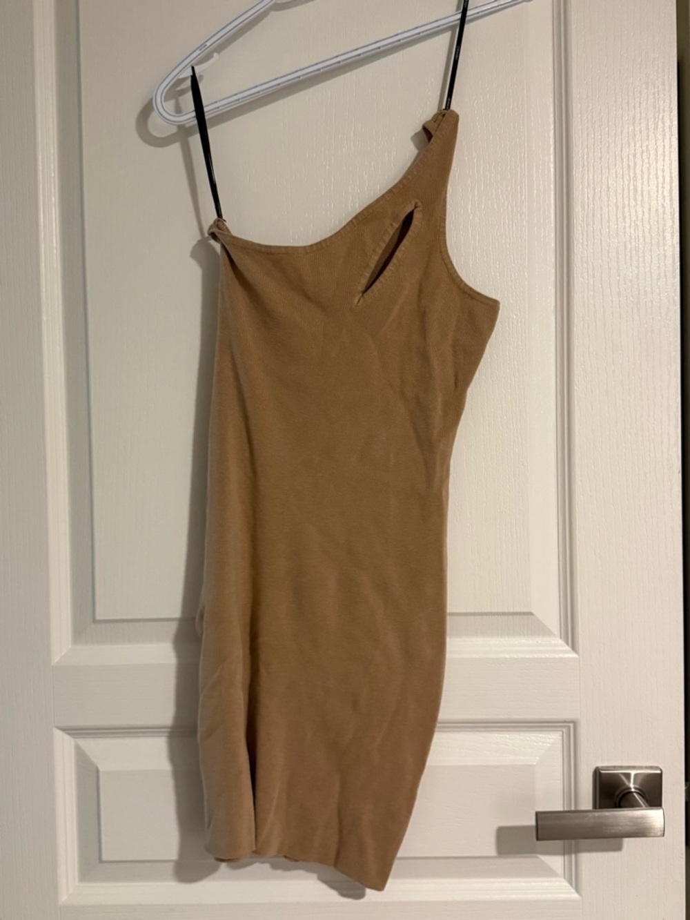Forever 21 One-Shoulder Camel/Tan Bodycon Dress